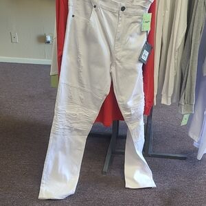 Men's White Distressed Jeans